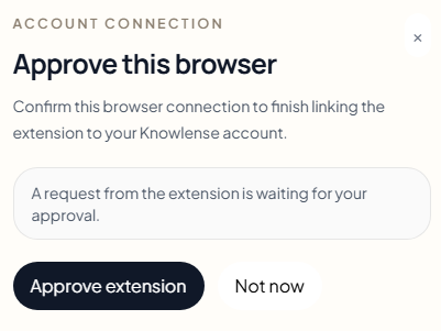 Approve the browser session