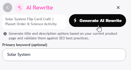 Generate AI Rewrite options